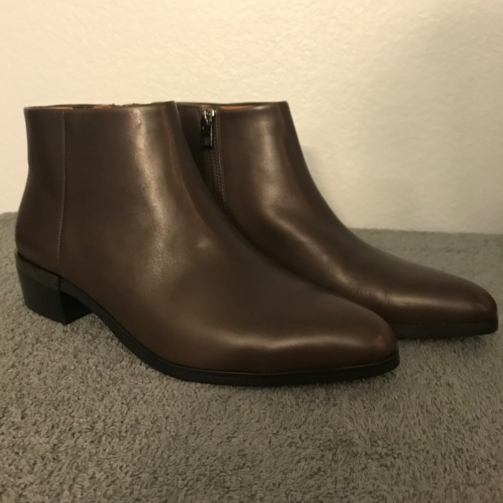 Coach Brown Leather Ankle Booties